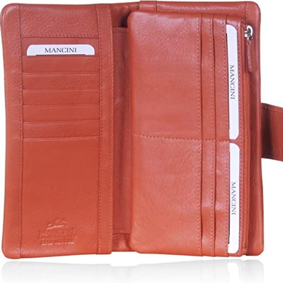 Mancini Luggage Ladies RFID Secure Clutch Wallet - Picture 2 of 3